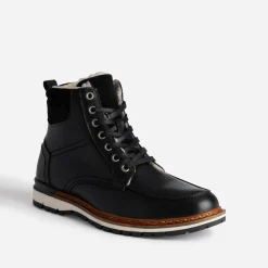 Eram Boots^Boots cranté fourré en cuir NOIR