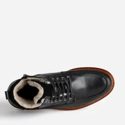 Eram Boots^Boots cranté fourré en cuir NOIR