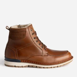Eram Boots^Boots cranté fourré en cuir COGNAC