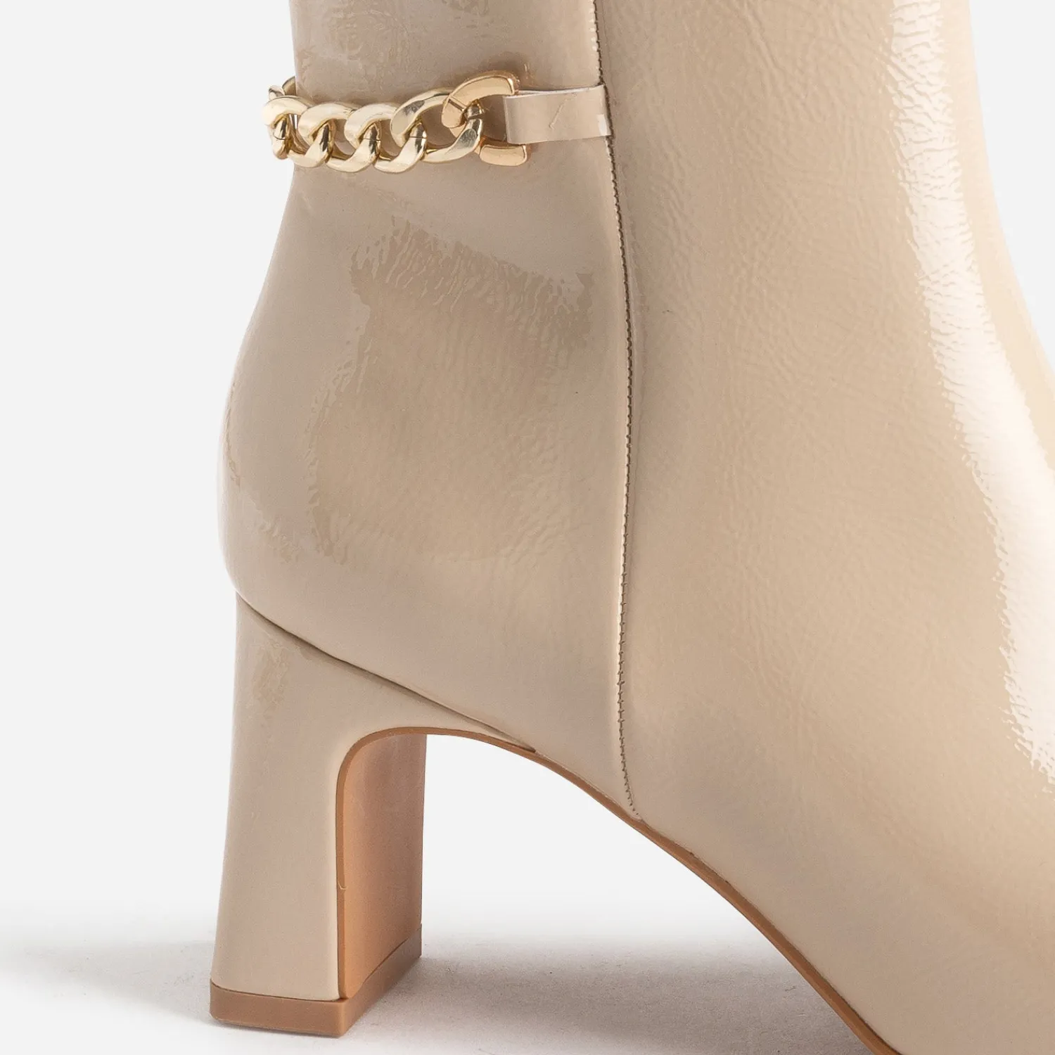 Eram Boots^Boots écru verni décor chaîne TAUPE