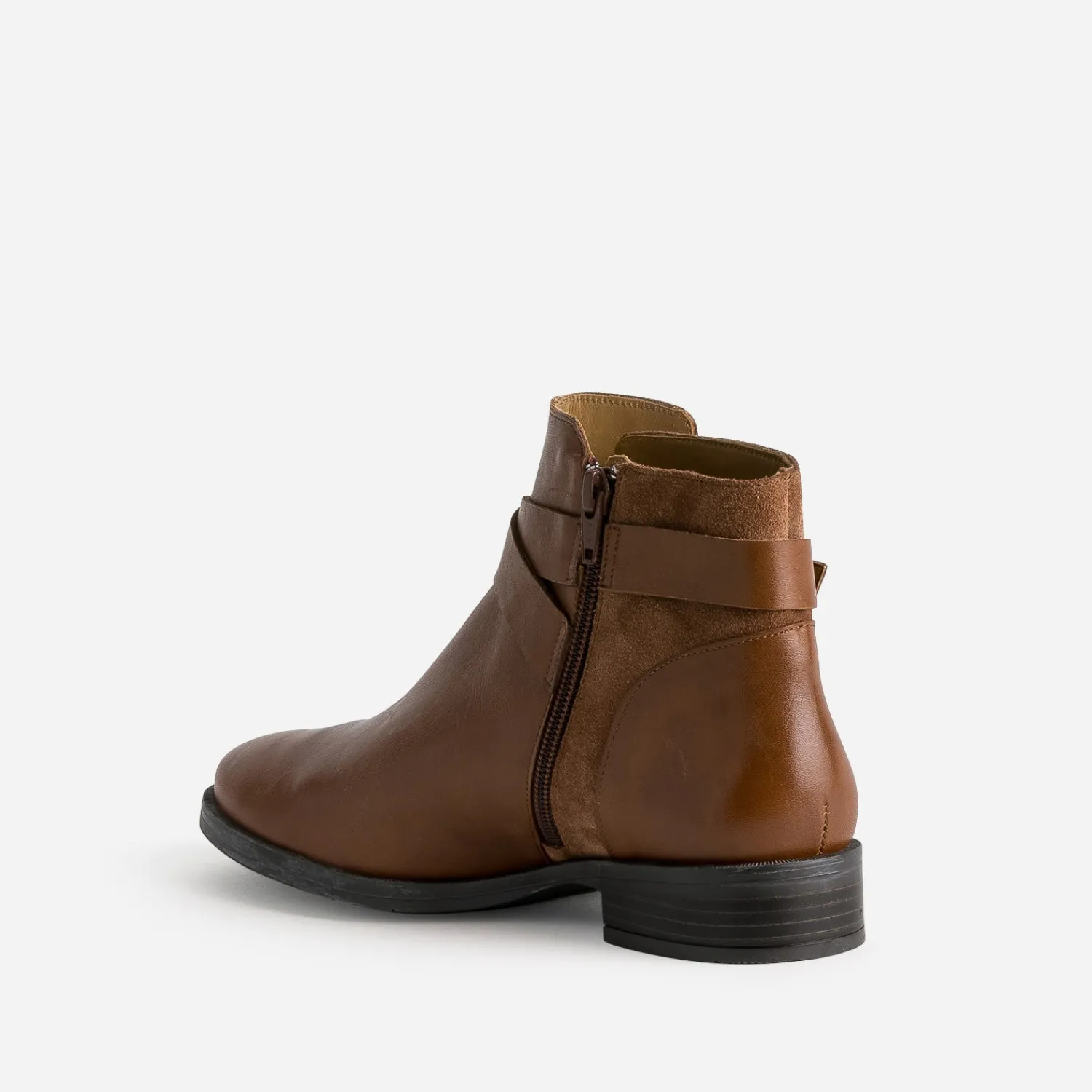 Eram Flex Boots^Boots cuir bi-matière COGNAC