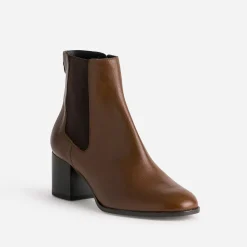 Eram Flex Boots^Boots en cuir à talon COGNAC