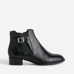 Eram Flex Boots^Boots en cuir détail embossé NOIR