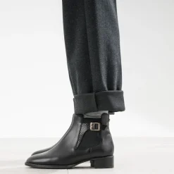Eram Flex Boots^Boots en cuir détail embossé NOIR