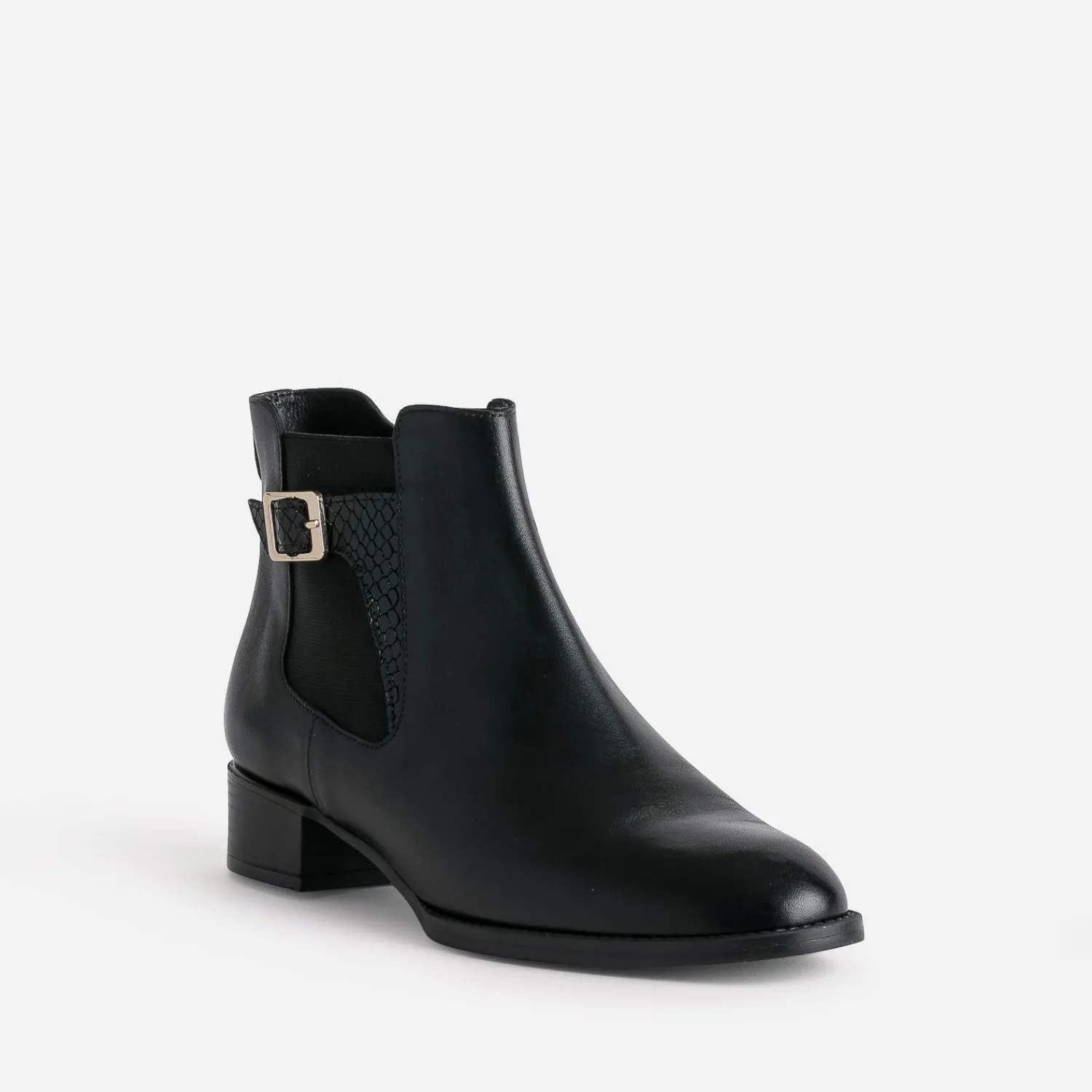 Eram Flex Boots^Boots en cuir détail embossé NOIR