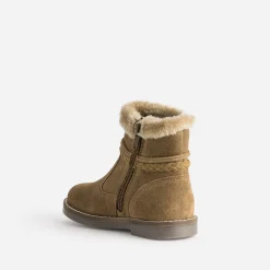 Buggy Boots^Boots fille en croûte de cuir camel TAUPE