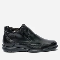 Fluchos Boots^Boots en cuir fourré avec zips NOIR