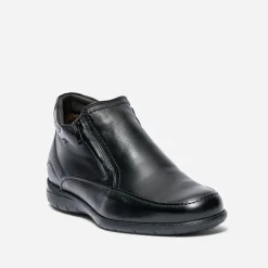 Fluchos Boots^Boots en cuir fourré avec zips NOIR