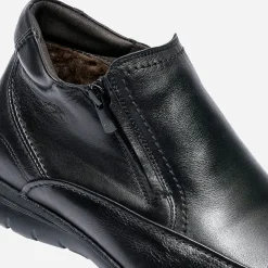 Fluchos Boots^Boots en cuir fourré avec zips NOIR