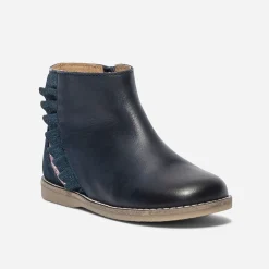 Eram Boots^Boots en cuir à volant MARINE