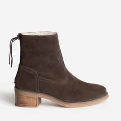 Eram Boots^Boots cuir velours fourré MARRON