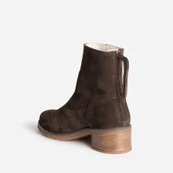 Eram Boots^Boots cuir velours fourré MARRON