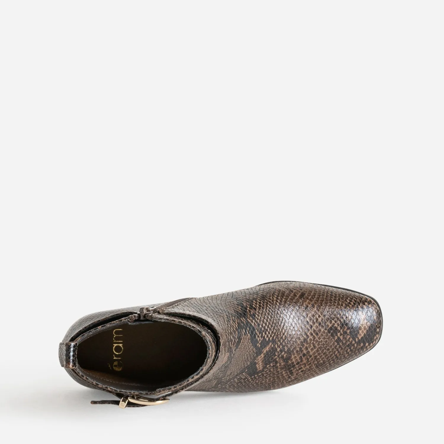 Eram Boots^Boots effet python avec bride cheville MARRON