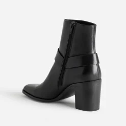 Texto Boots^Boots motard à talon en cuir NOIR