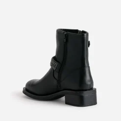 Texto Boots^Boots motard bride décor strass NOIR