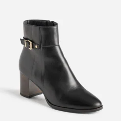 Eram Boots^Boots éco-conçu en cuir avec bride NOIR