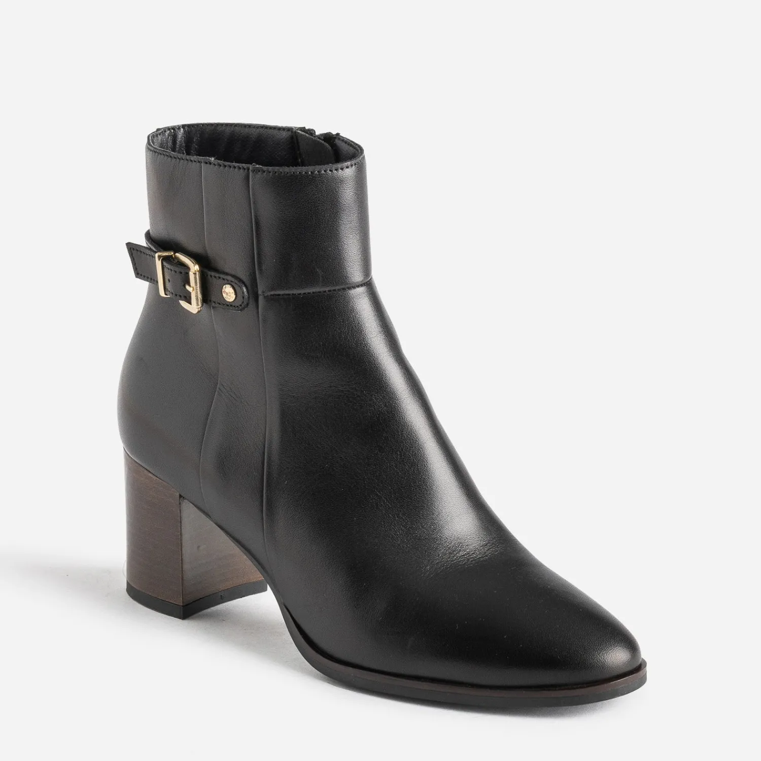 Eram Boots^Boots éco-conçu en cuir avec bride NOIR