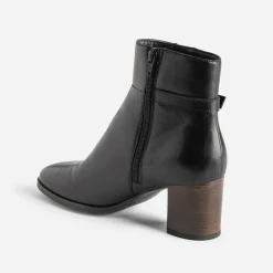 Eram Boots^Boots éco-conçu en cuir avec bride NOIR