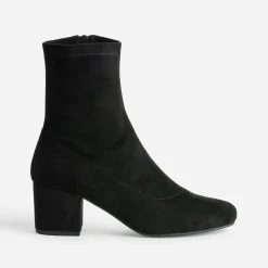 Eram Boots^Boots éco-conçu en textile suédé NOIR