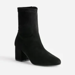 Eram Boots^Boots éco-conçu en textile suédé NOIR