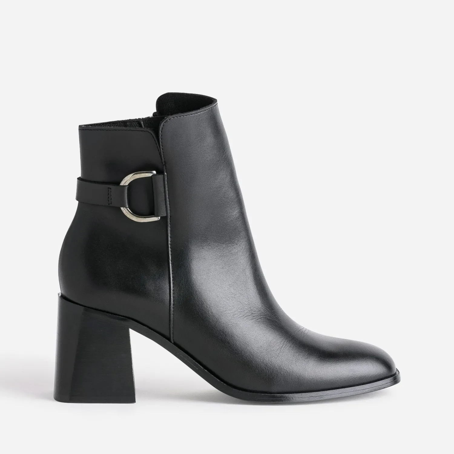 Eram Boots^Boots en cuir éco-conçu avec anneau en D NOIR