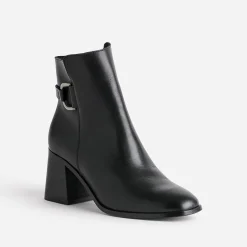 Eram Boots^Boots en cuir éco-conçu avec anneau en D NOIR