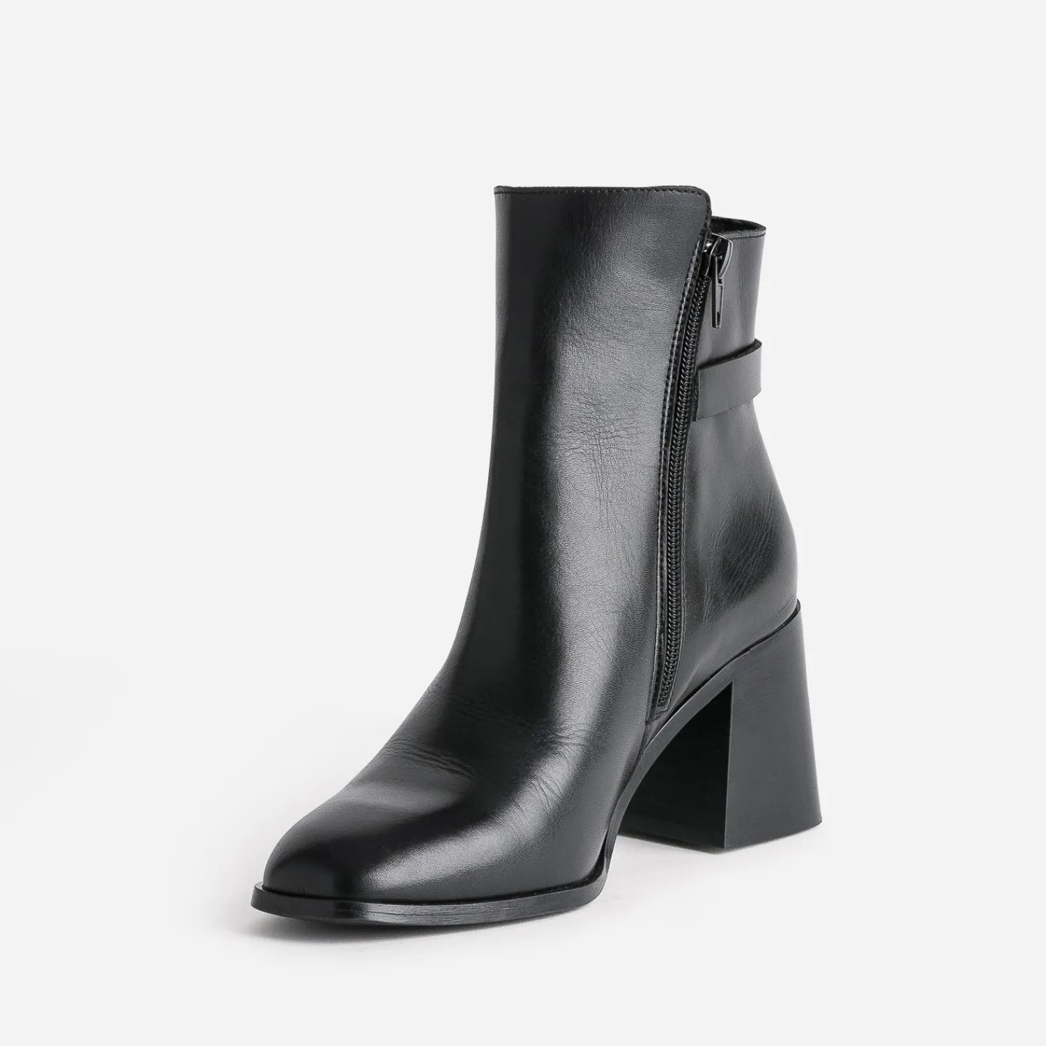 Eram Boots^Boots en cuir éco-conçu avec anneau en D NOIR