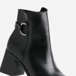 Eram Boots^Boots en cuir éco-conçu avec anneau en D NOIR