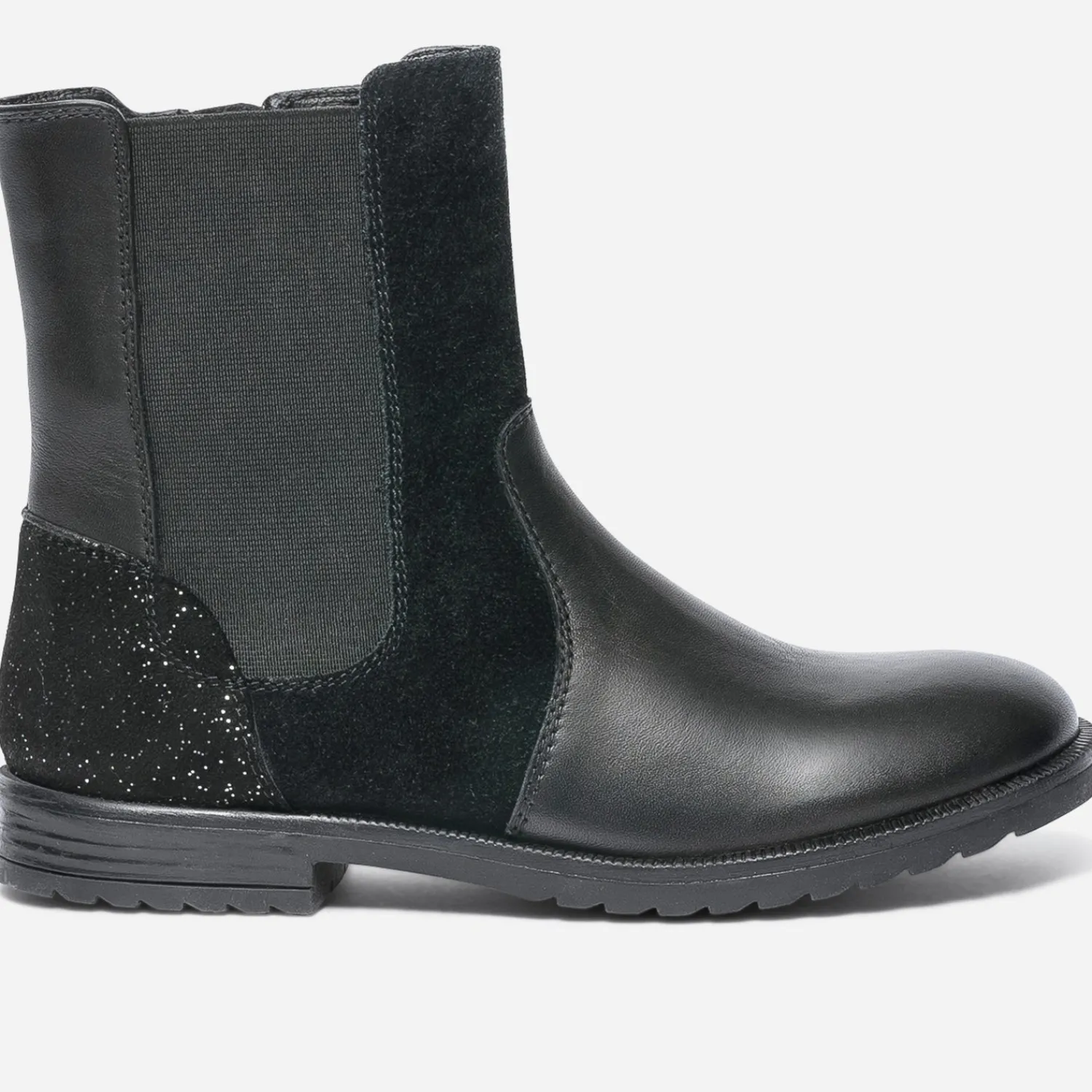 Eram Boots^Boots en cuir et cuir velours NOIR