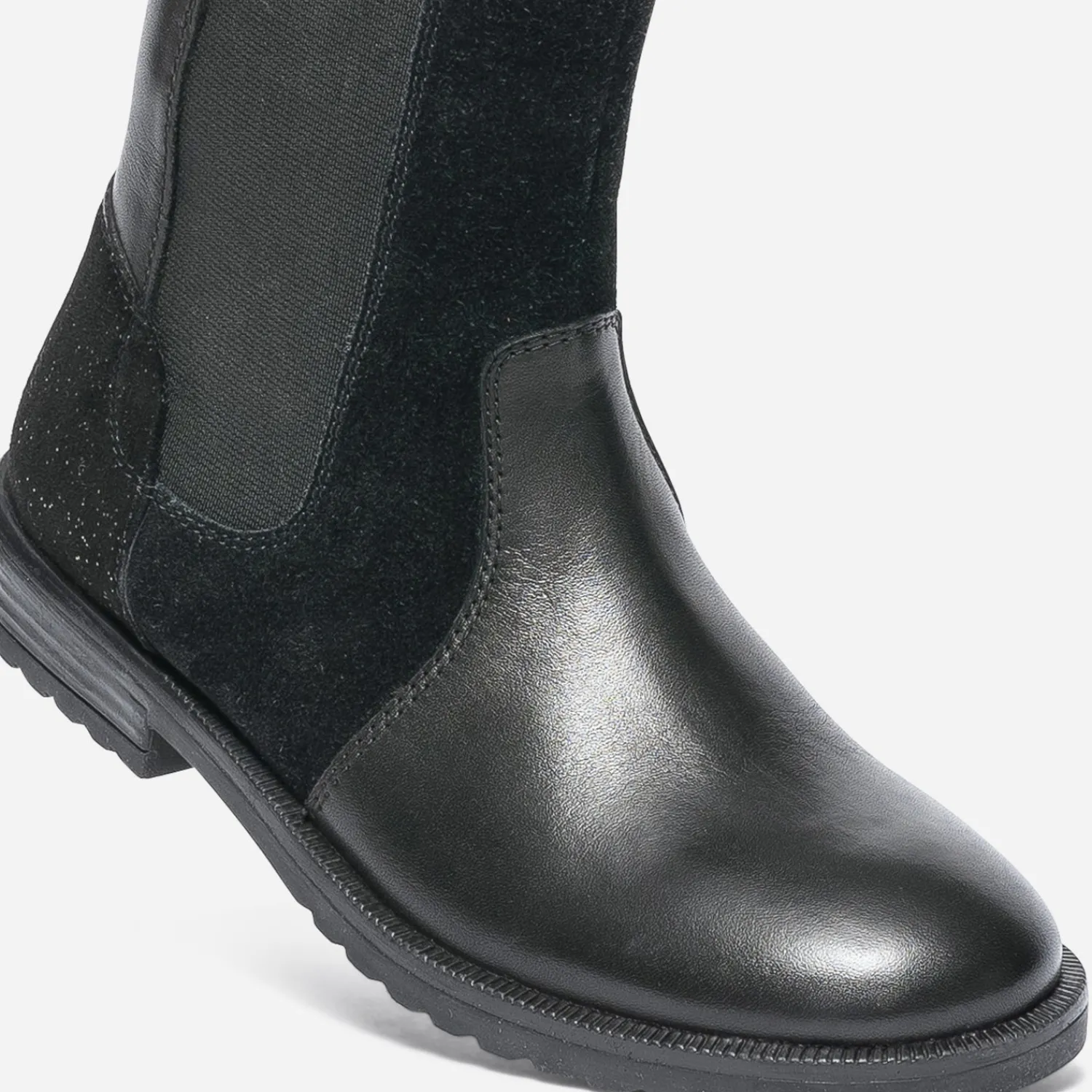 Eram Boots^Boots en cuir et cuir velours NOIR