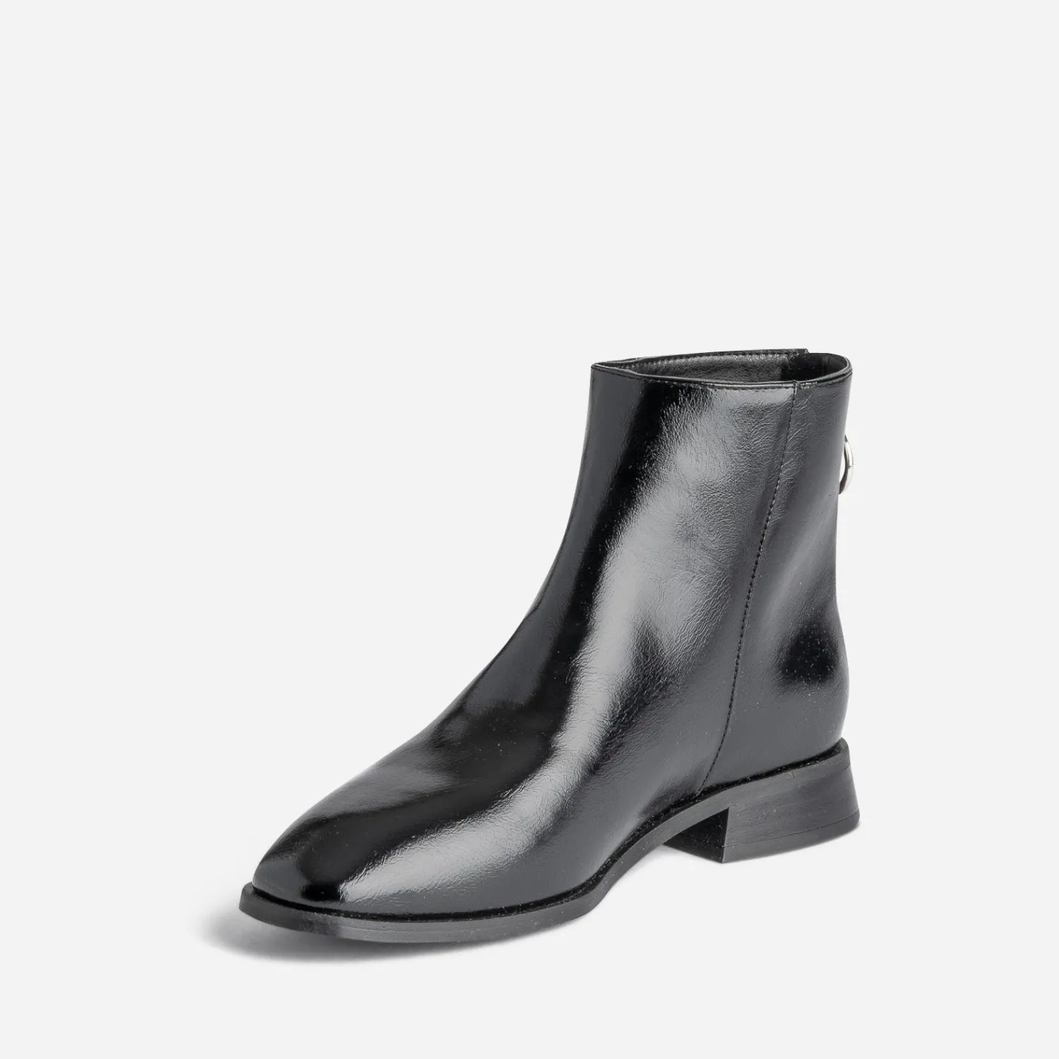 Eram Boots^Boots glacé avec zip arrière NOIR