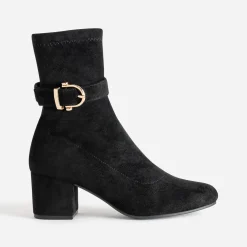 Eram Boots^Boots suédé détail boucle NOIR