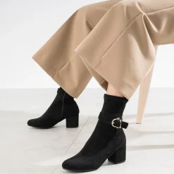 Eram Boots^Boots suédé détail boucle NOIR