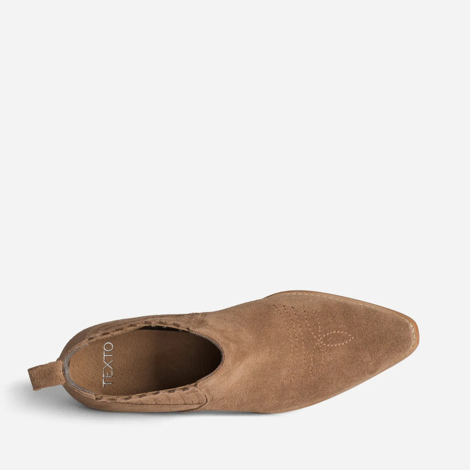 Texto Boots^Boots santiag cuir velours TAUPE