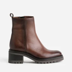 Texto Boots^Boots en cuir semelle crantée MARRON