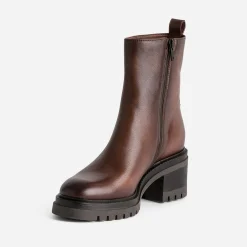 Texto Boots^Boots en cuir semelle crantée MARRON