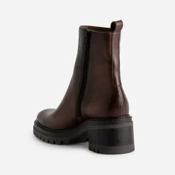Texto Boots^Boots en cuir semelle crantée MARRON