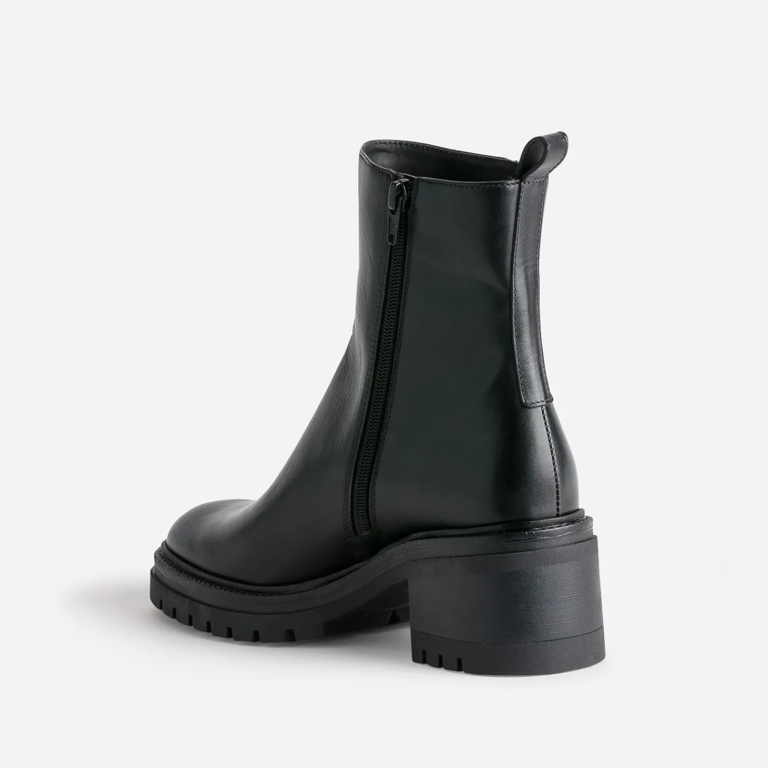 Texto Boots^Boots en cuir semelle crantée NOIR