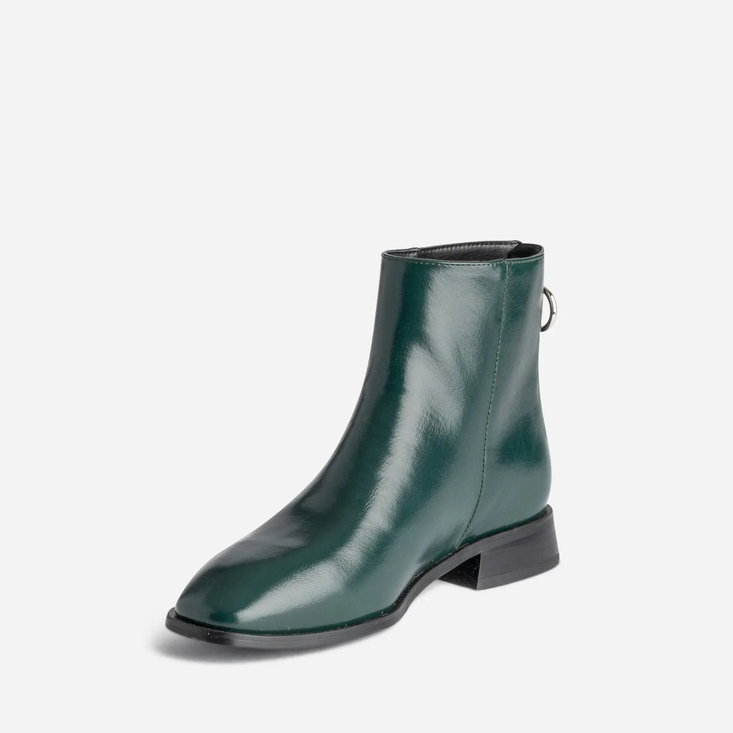 Eram Boots^Boots glacé avec zip arrière VERT