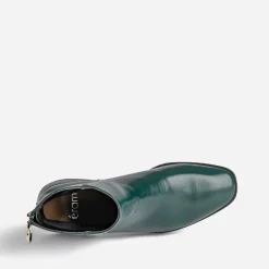 Eram Boots^Boots glacé avec zip arrière VERT