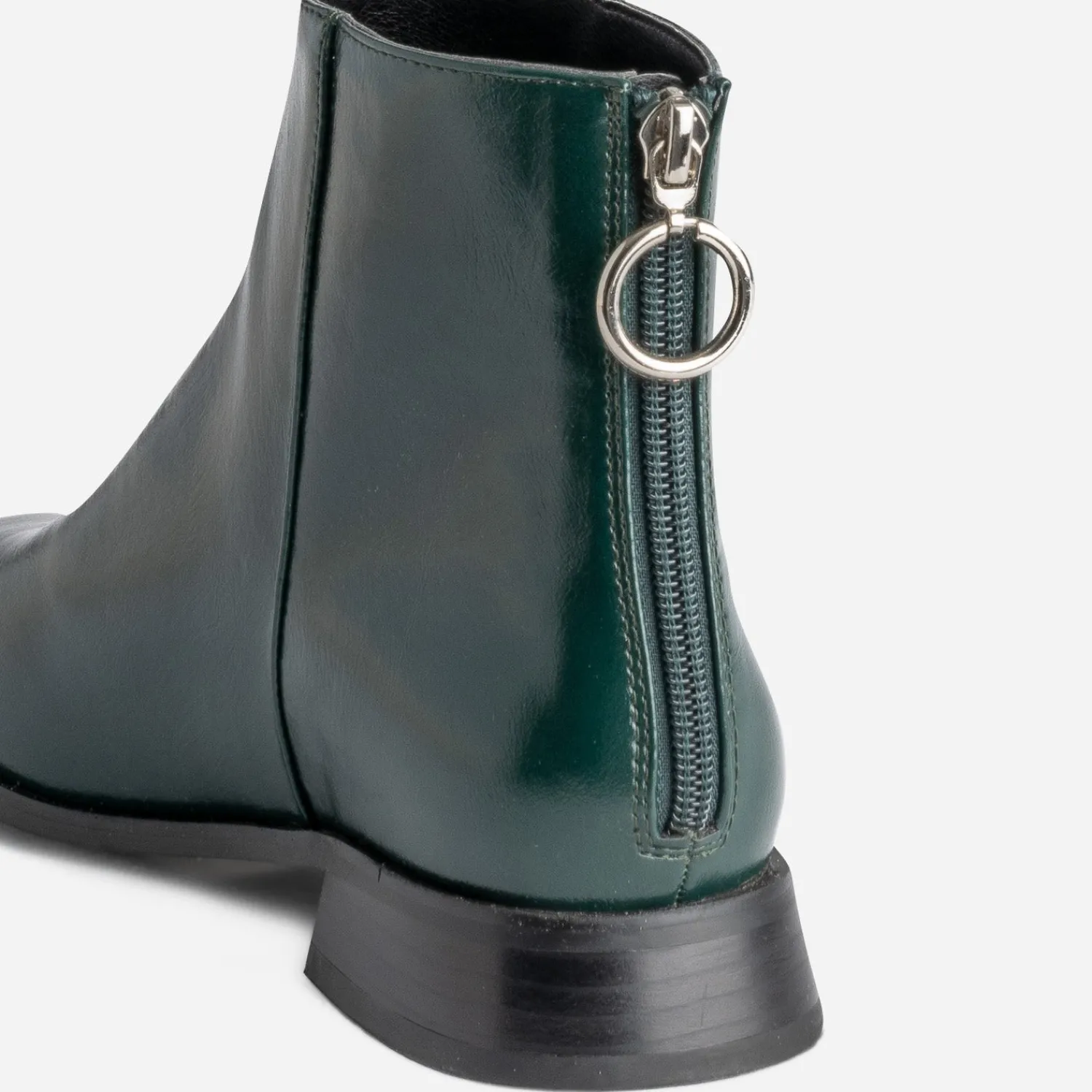 Eram Boots^Boots glacé avec zip arrière VERT