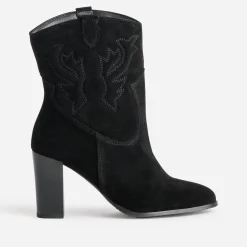 Texto Boots^Boots western à talon cuir velours NOIR