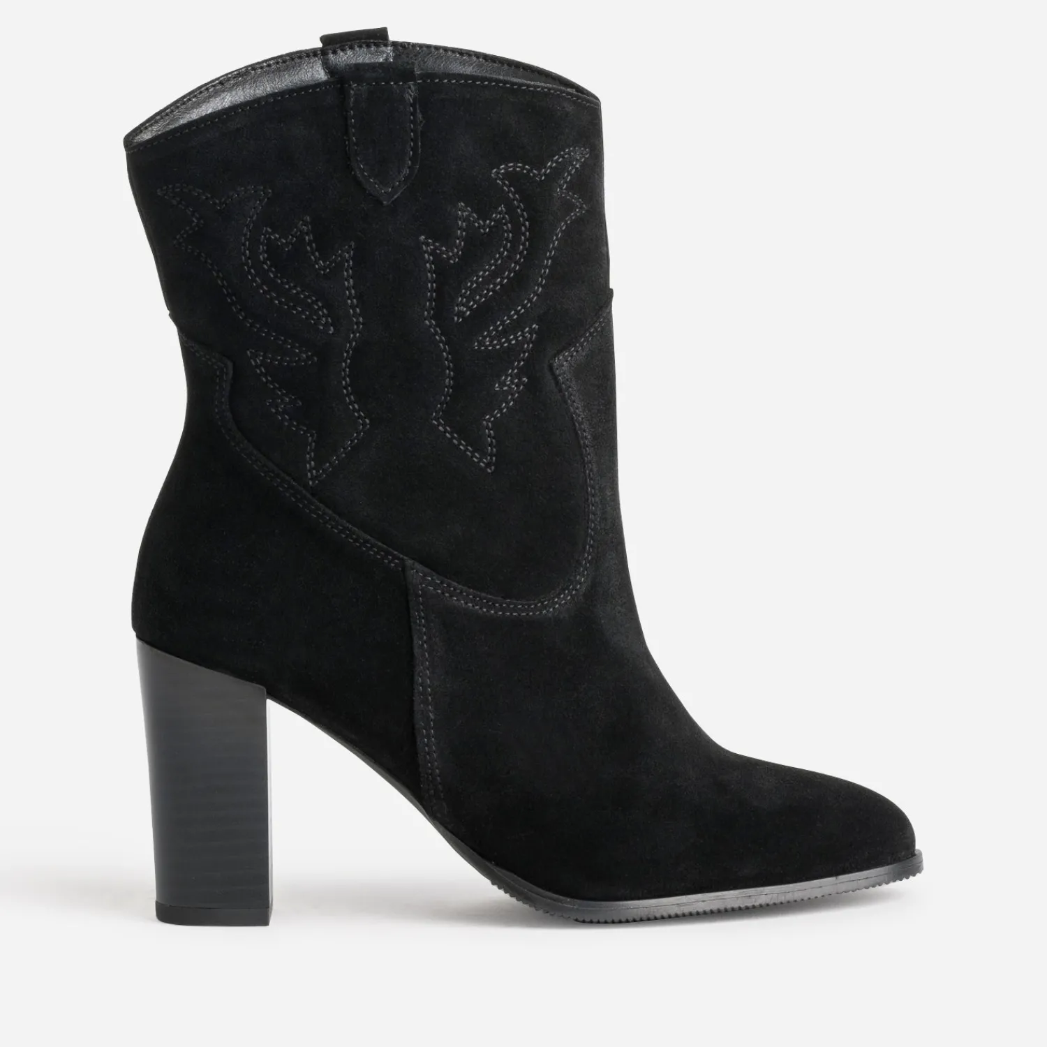 Texto Boots^Boots western à talon cuir velours NOIR