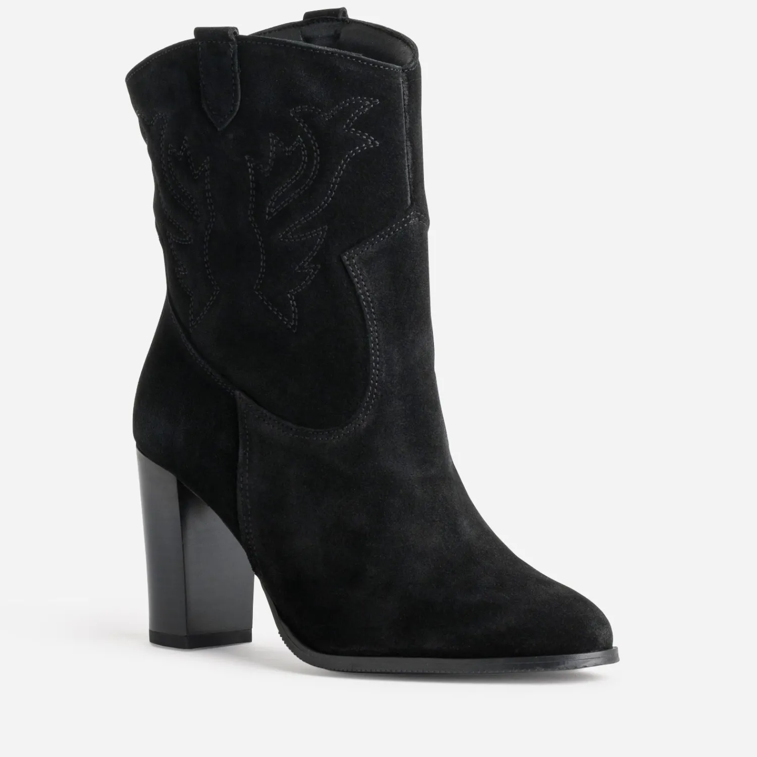 Texto Boots^Boots western à talon cuir velours NOIR