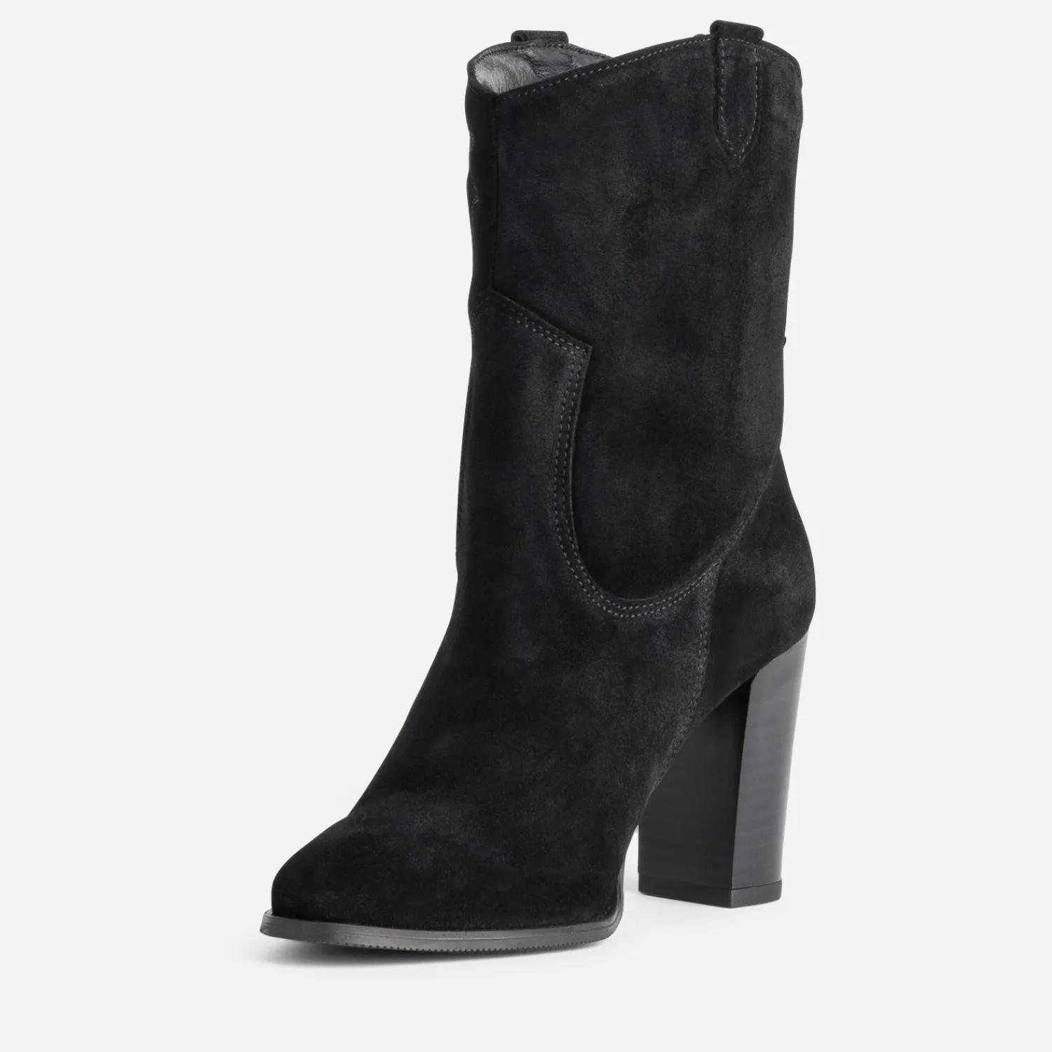 Texto Boots^Boots western à talon cuir velours NOIR