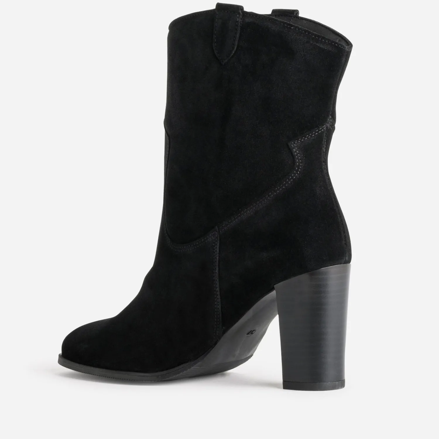 Texto Boots^Boots western à talon cuir velours NOIR