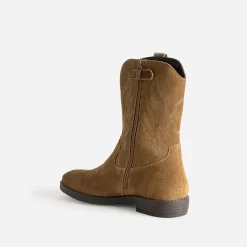 Buggy Bottes^Boots western cuir velours CAMEL