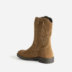 Buggy Bottes^Boots western cuir velours CAMEL