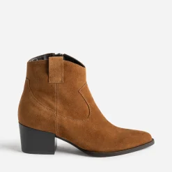 Texto Boots^Boots Western cuir velours COGNAC