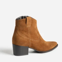 Texto Boots^Boots Western cuir velours COGNAC